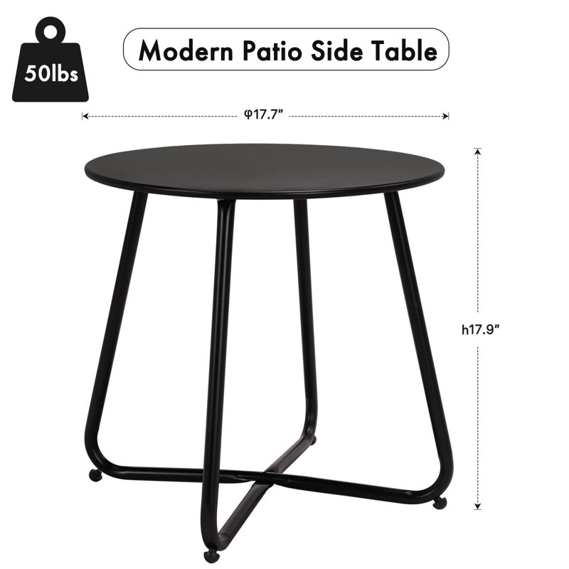 Inbox Zero Patio Side Tables for Outside, Small Patio Accent Table